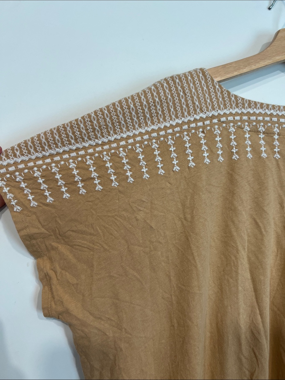NEW J. Jill Pure Jill Elements Embroidered Shirt in Tan Size 3X - Picture 7 of 7